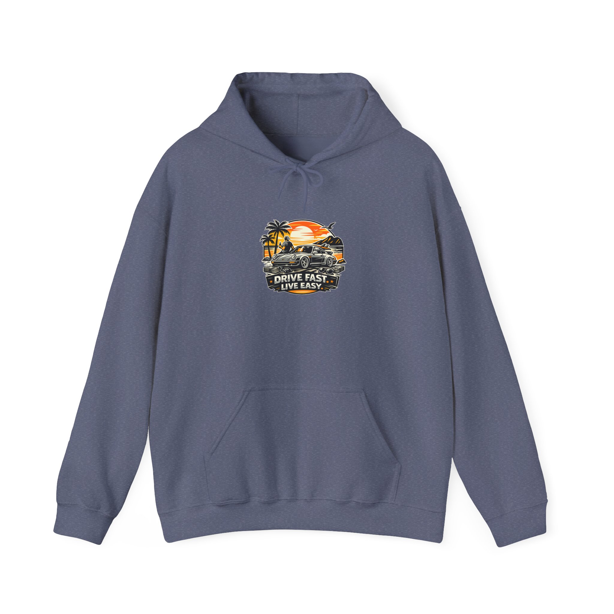 Hoodie - "Drive Fast, Live Easy" Tropical Sunset Pullover – Bild 37
