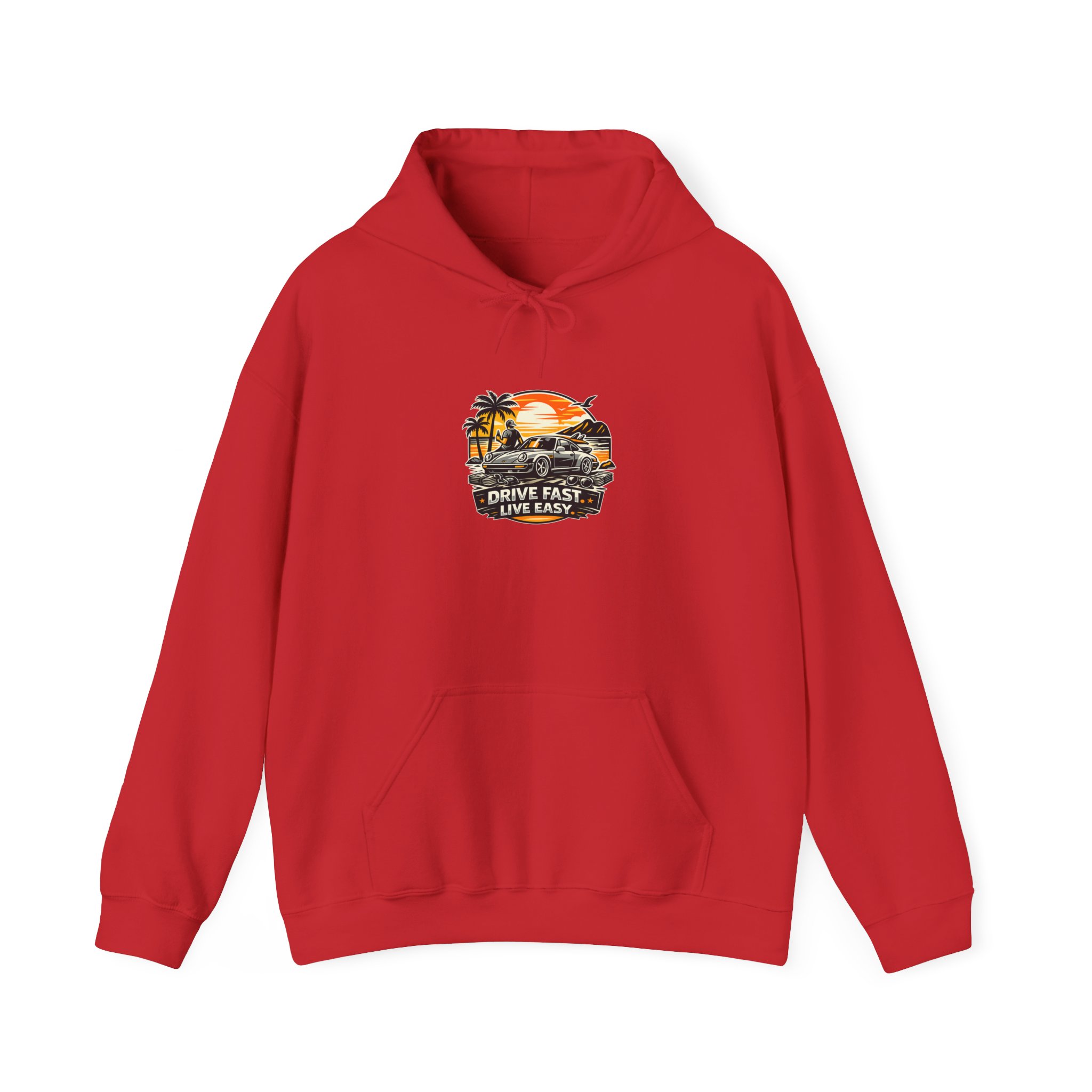 Hoodie - "Drive Fast, Live Easy" Tropical Sunset Pullover – Bild 41
