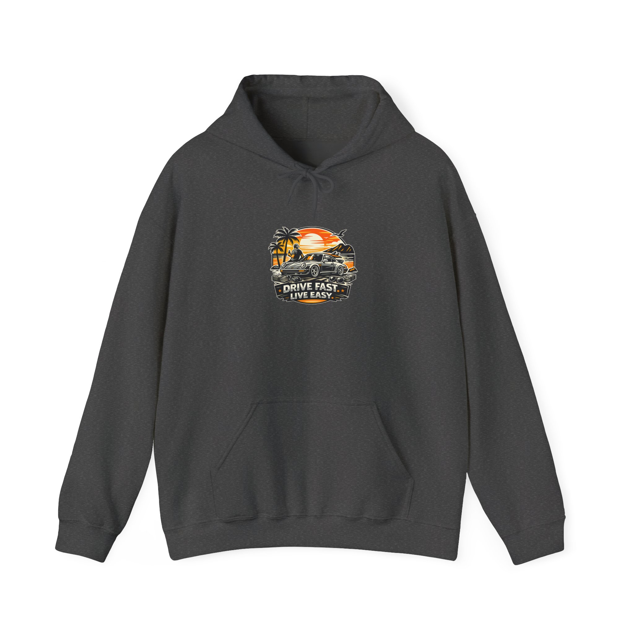 Hoodie - "Drive Fast, Live Easy" Tropical Sunset Pullover – Bild 29